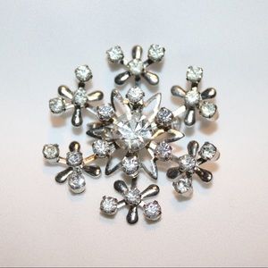 Vintage rhinestone snowflake brooch